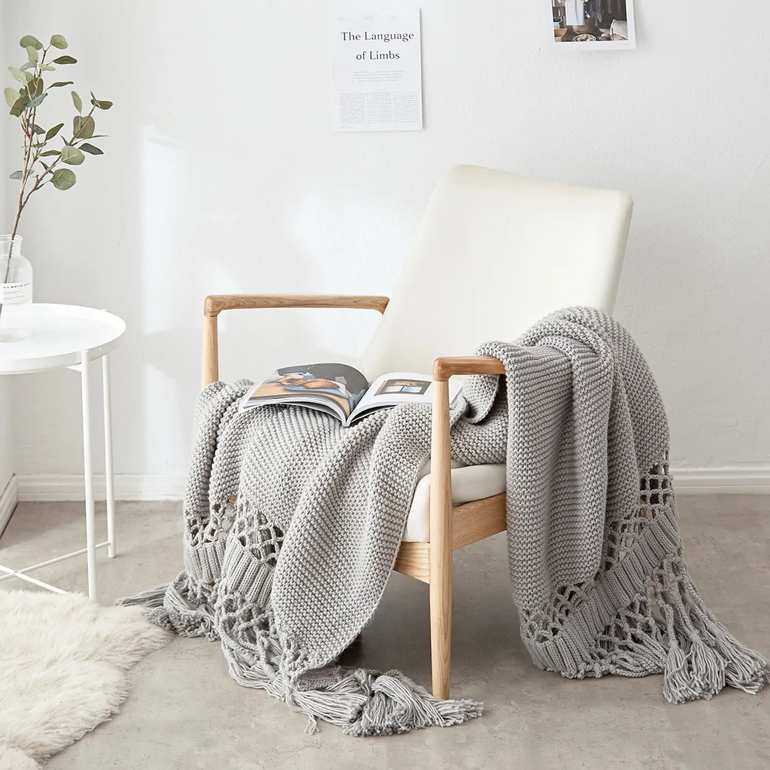 Handmade Hollow Tassel Blanket