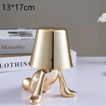 Modern Bedside Light Cute Golden Man Cordless Night Light