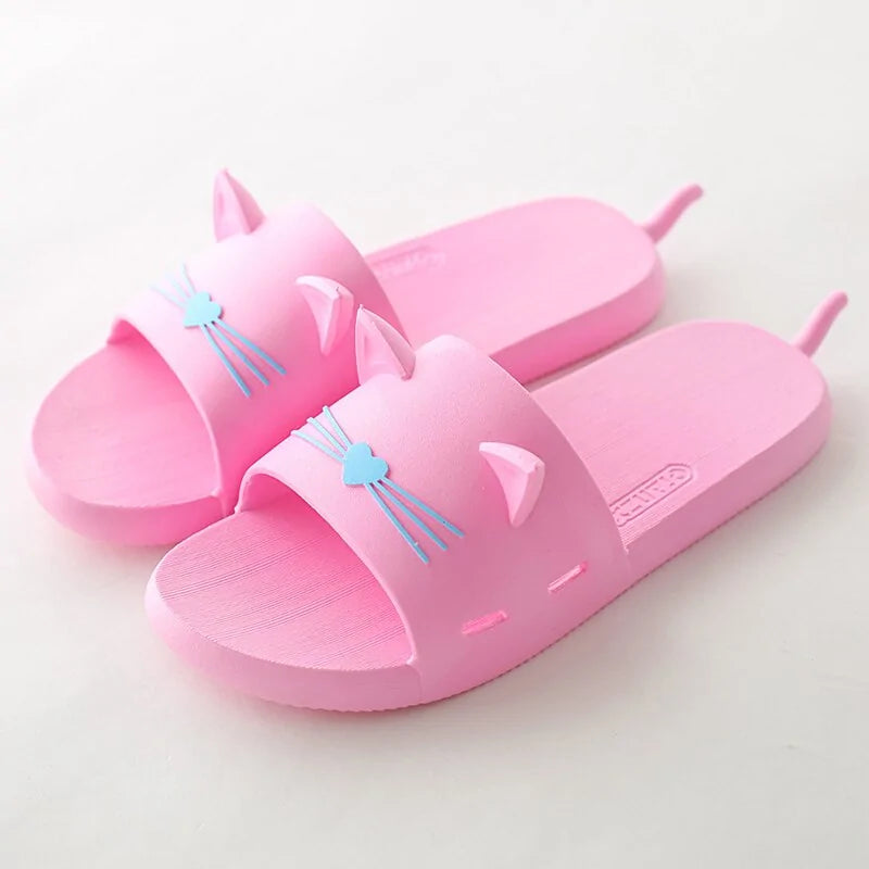 Vibrant Cat Summer Slippers