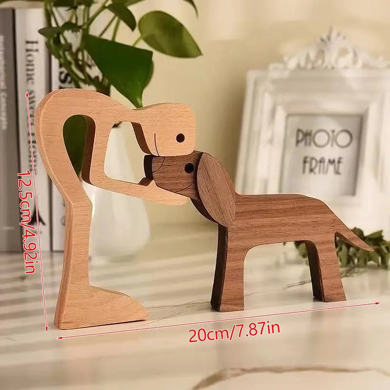 Handcrafted Wooden Puppy Figurine